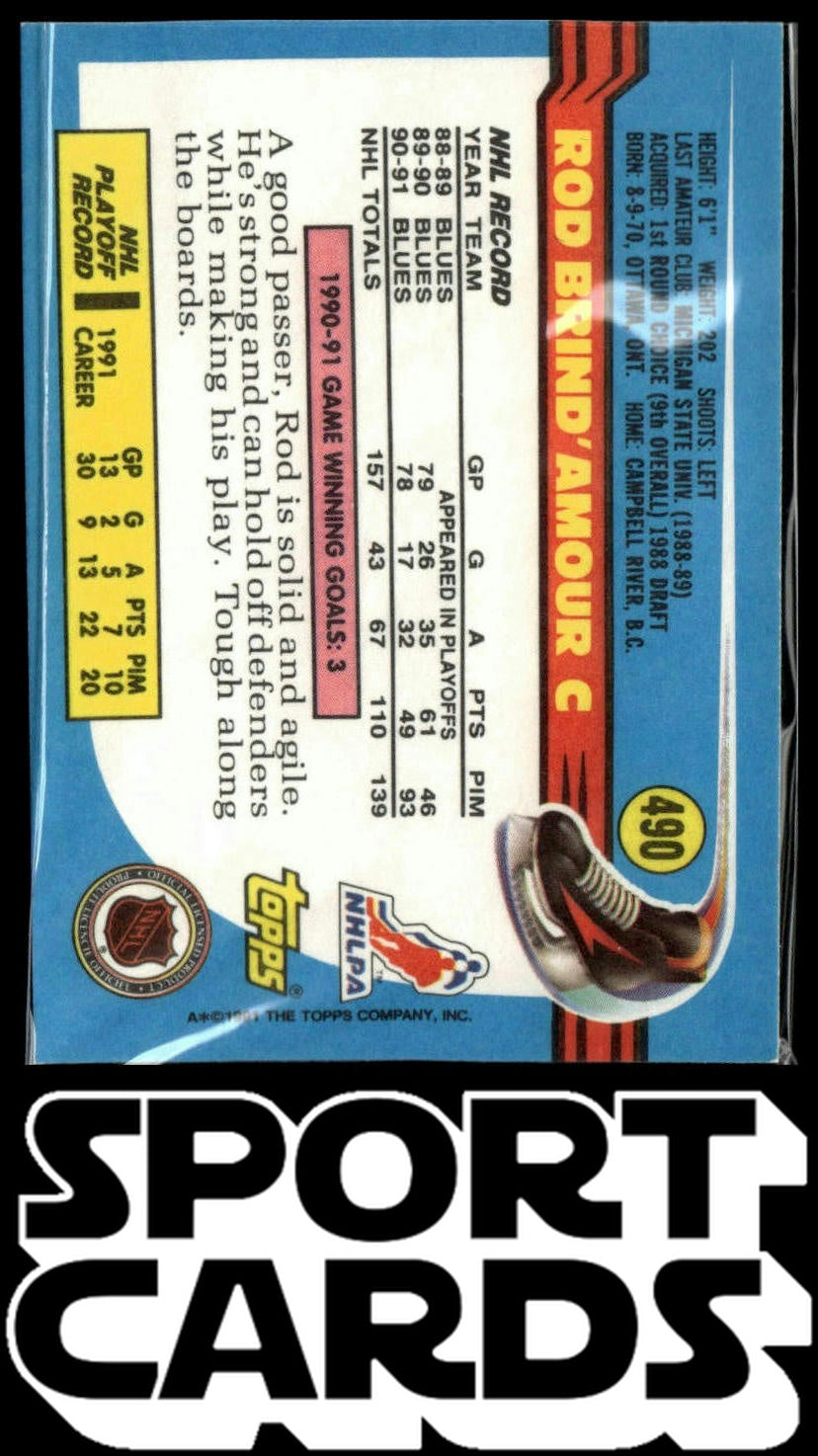 1991-92 Topps #490 Rod Brind'Amour SportCards.com