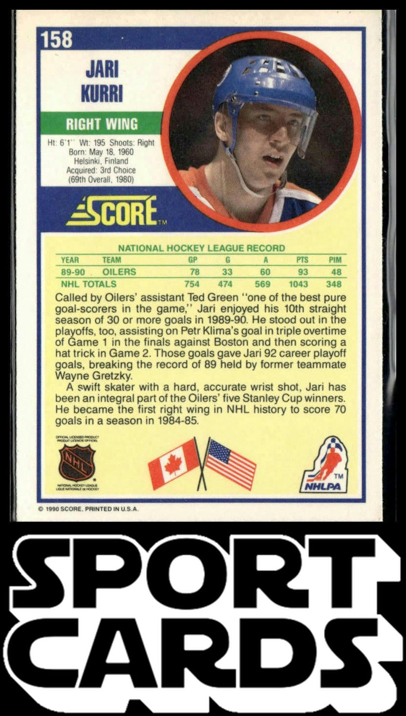 1990-91 Score American #158 Jari Kurri SportCards.com