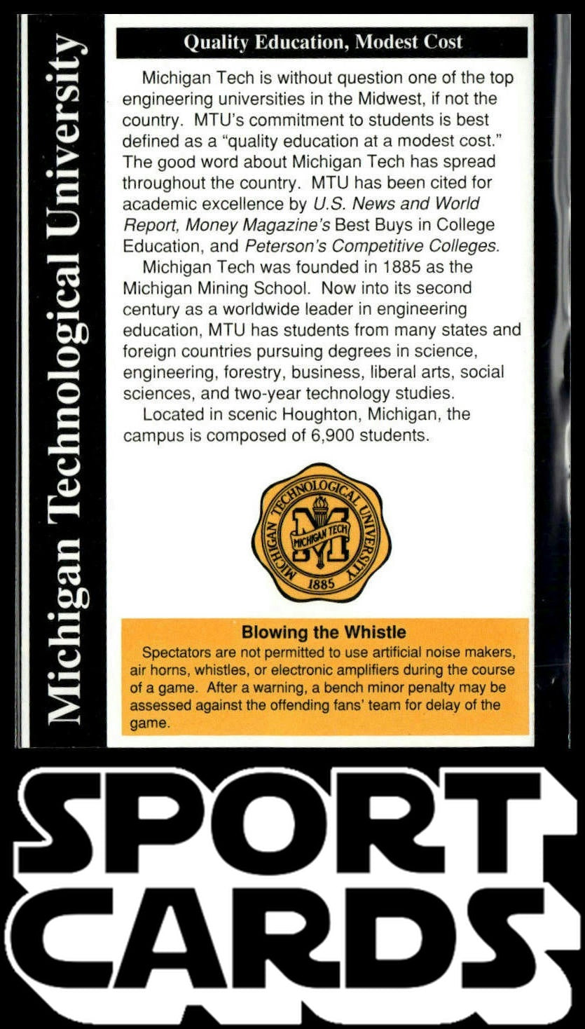 1991-92 Michigan Tech Huskies (NCAA) #NNO Michigan Tech University