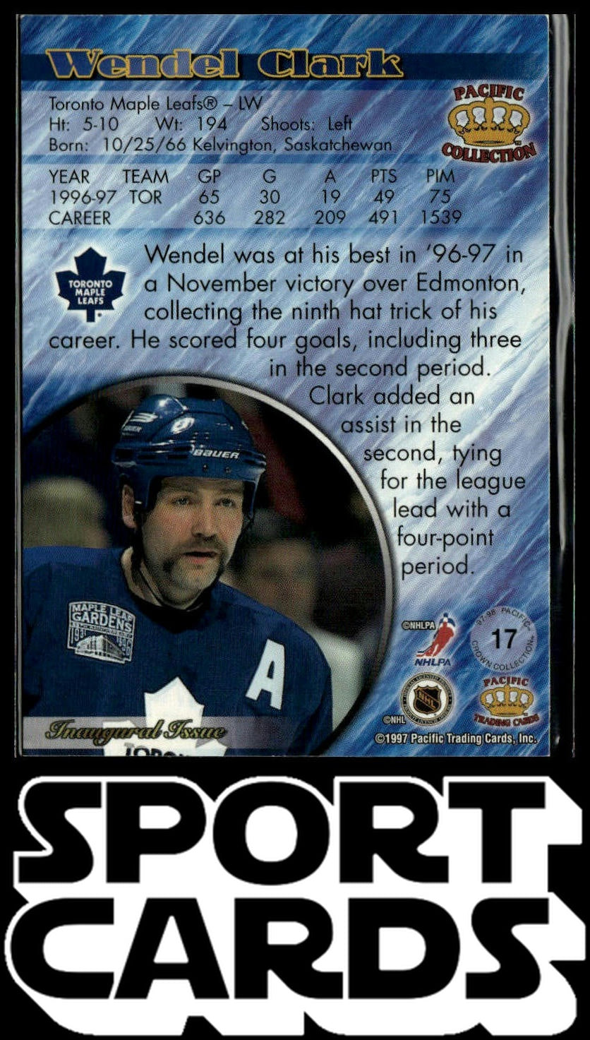 1997-98 Pacific Crown Collection #17 Wendel Clark SportCards.com