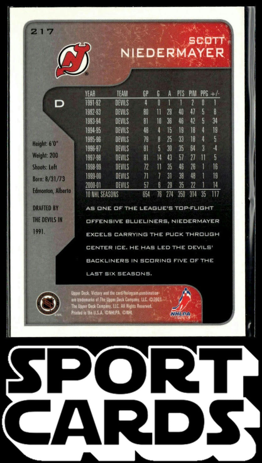 2001-02 Upper Deck Victory #217 Scott Niedermayer SportCards.com