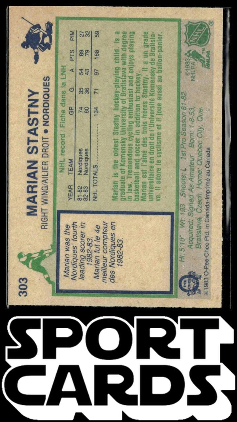 1983-84 O-Pee-Chee #303 Marian Stastny SportCards.com