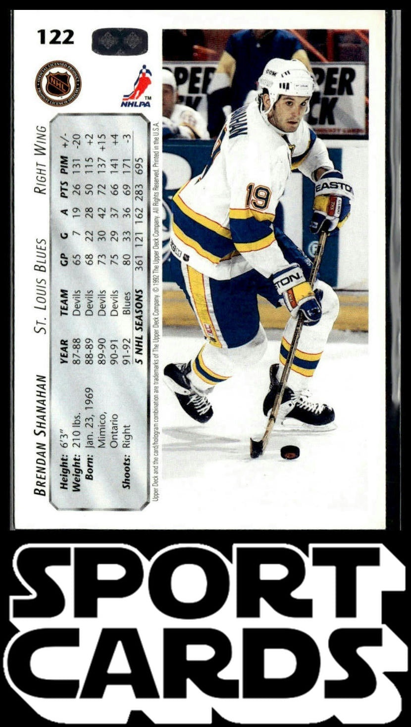 1992-93 Upper Deck #122 Brendan Shanahan Upper Deck Text and Logo