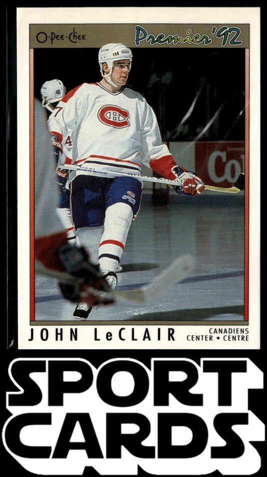 1991-92 O-Pee-Chee Premier #105 John LeClair SportCards.com