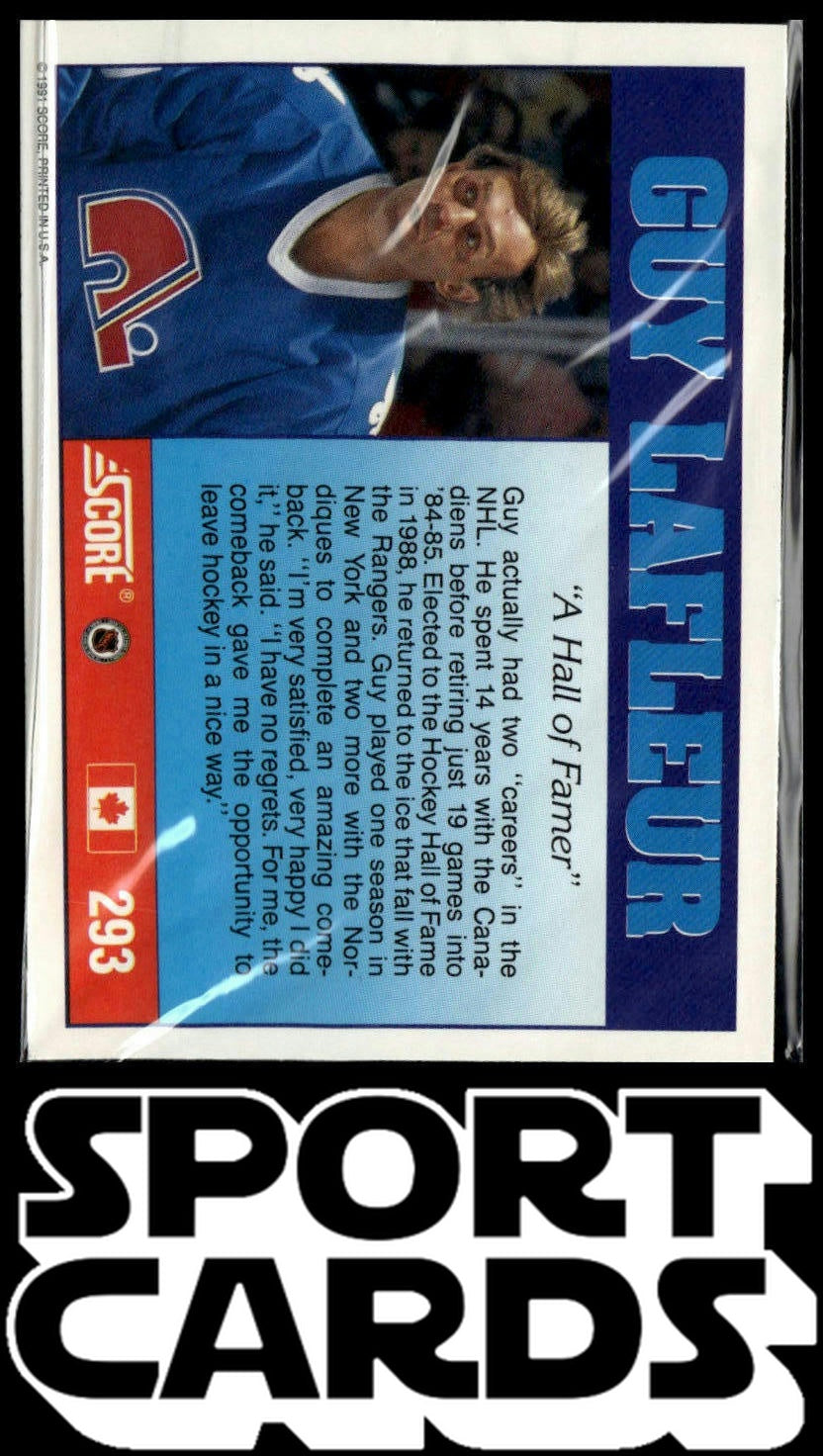 1991-92 Score Canadian English #293 Guy Lafleur SportCards.com