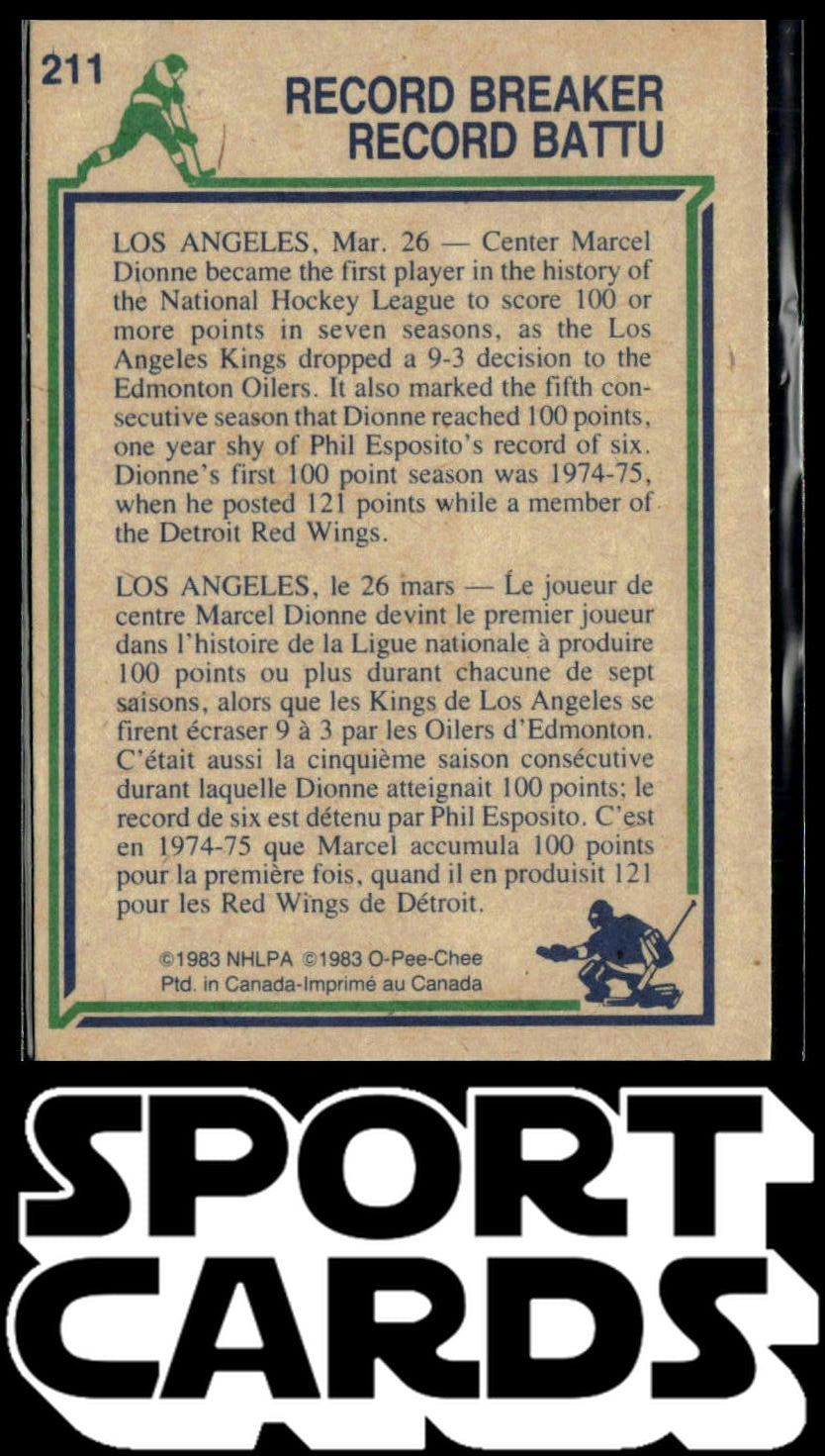 1983-84 O-Pee-Chee #211 Marcel Dionne SportCards.com