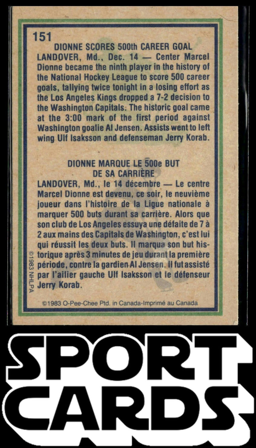 1983-84 O-Pee-Chee #151 Marcel Dionne SportCards.com