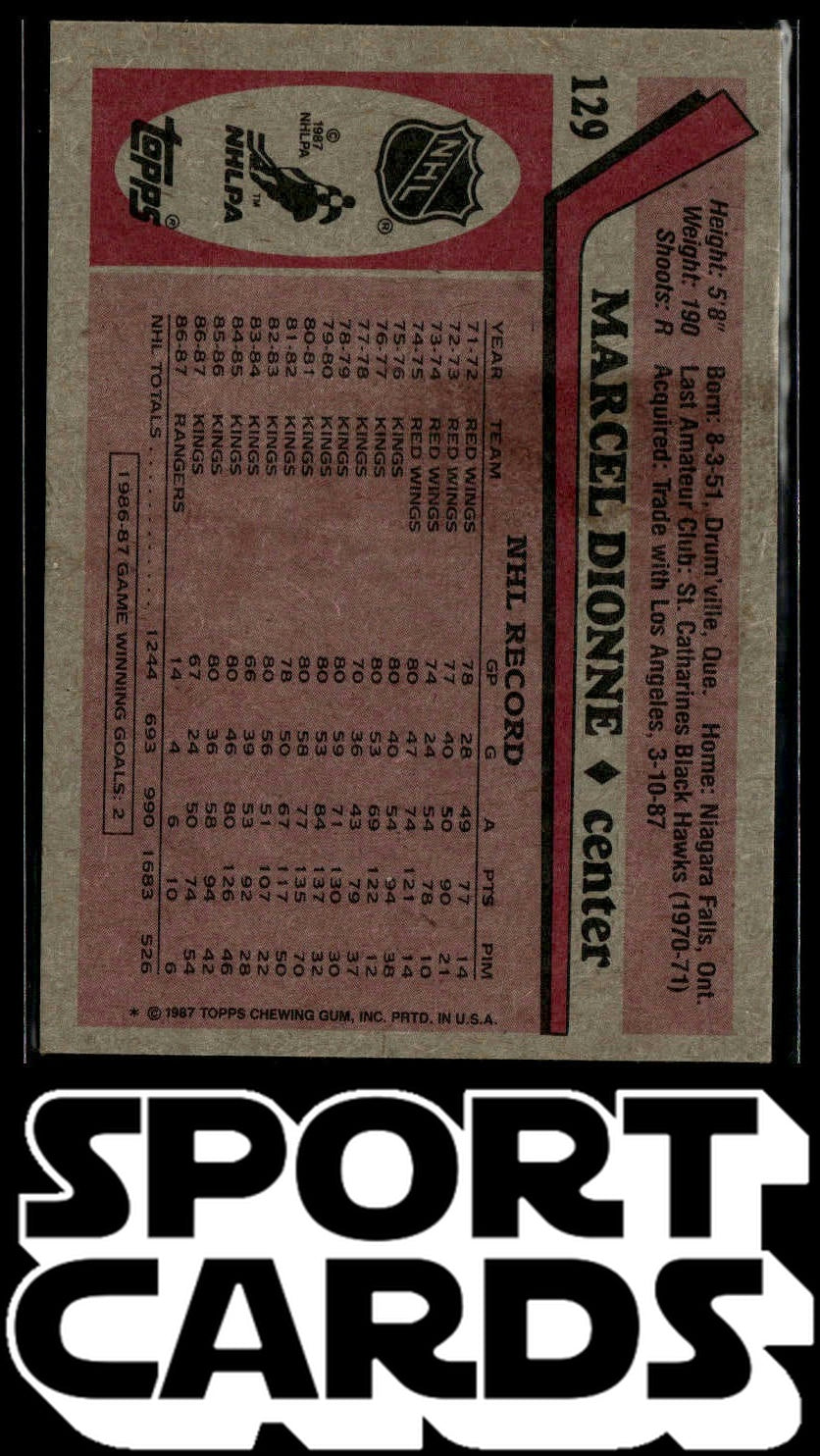 1987-88 Topps #129 Marcel Dionne SportCards.com