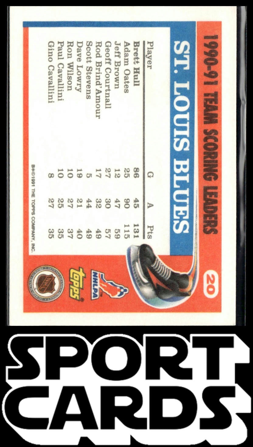 1991-92 Topps #20b Brett Hull Team Scoring Leaders SportCards.com