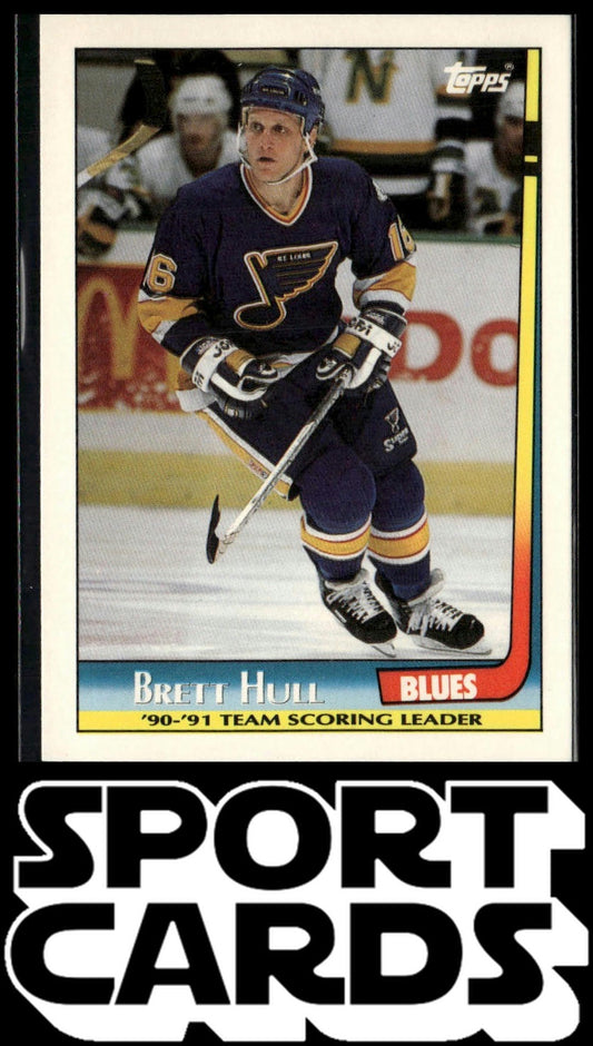 1991-92 Topps #20b Brett Hull Team Scoring Leaders SportCards.com