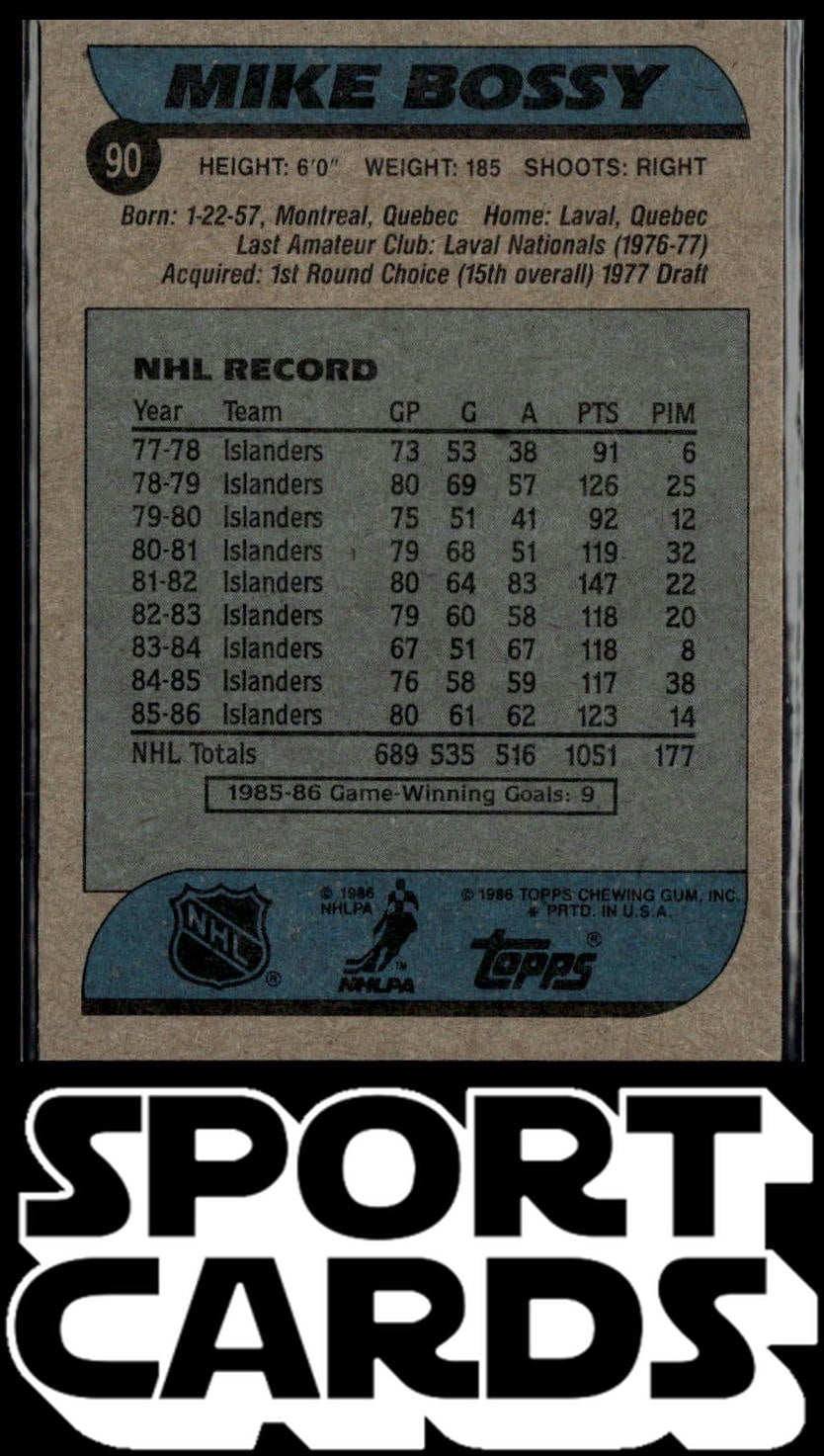 1986-87 Topps #90 Mike Bossy SportCards.com