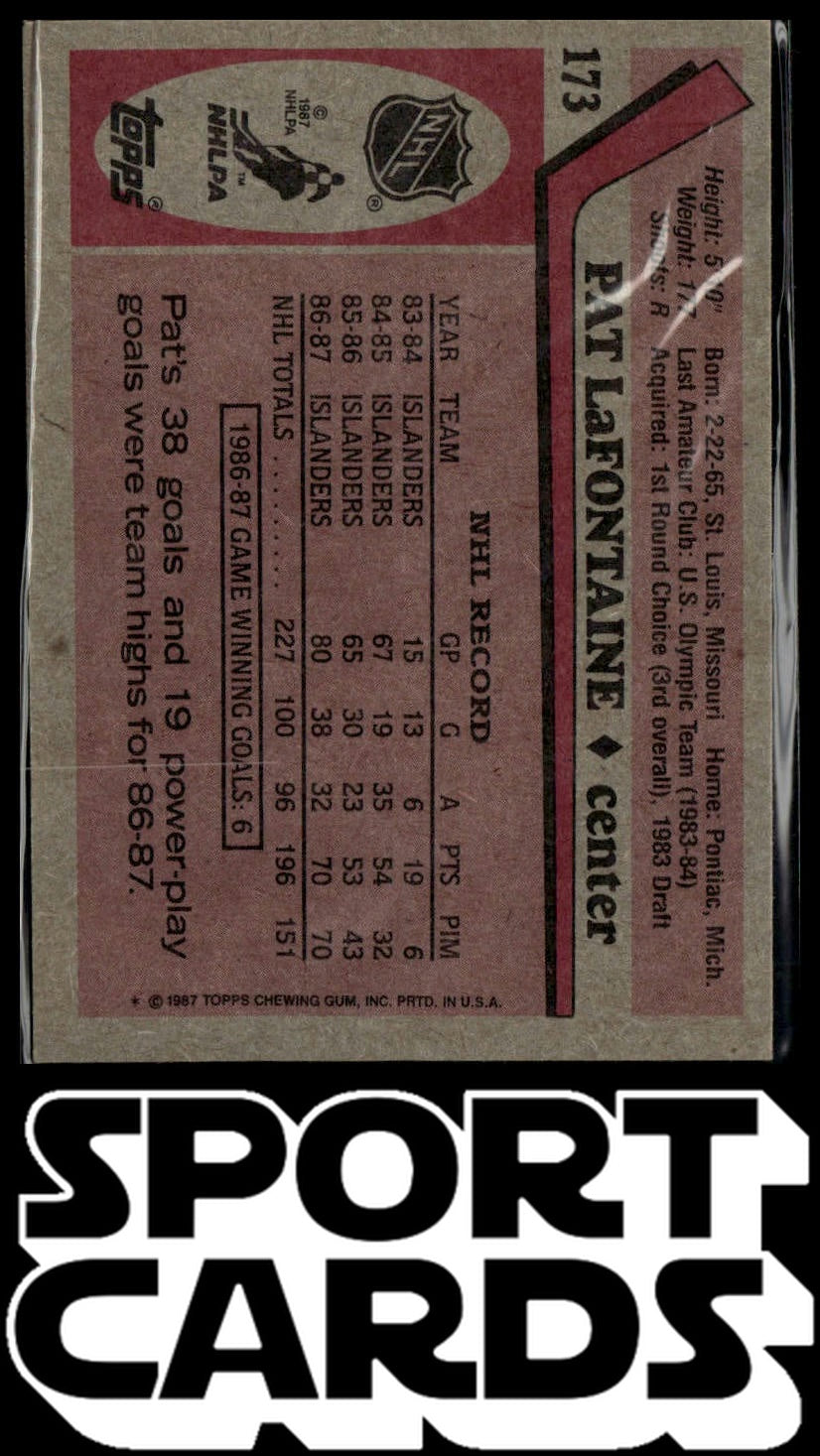 1987-88 Topps #173 Pat LaFontaine SportCards.com