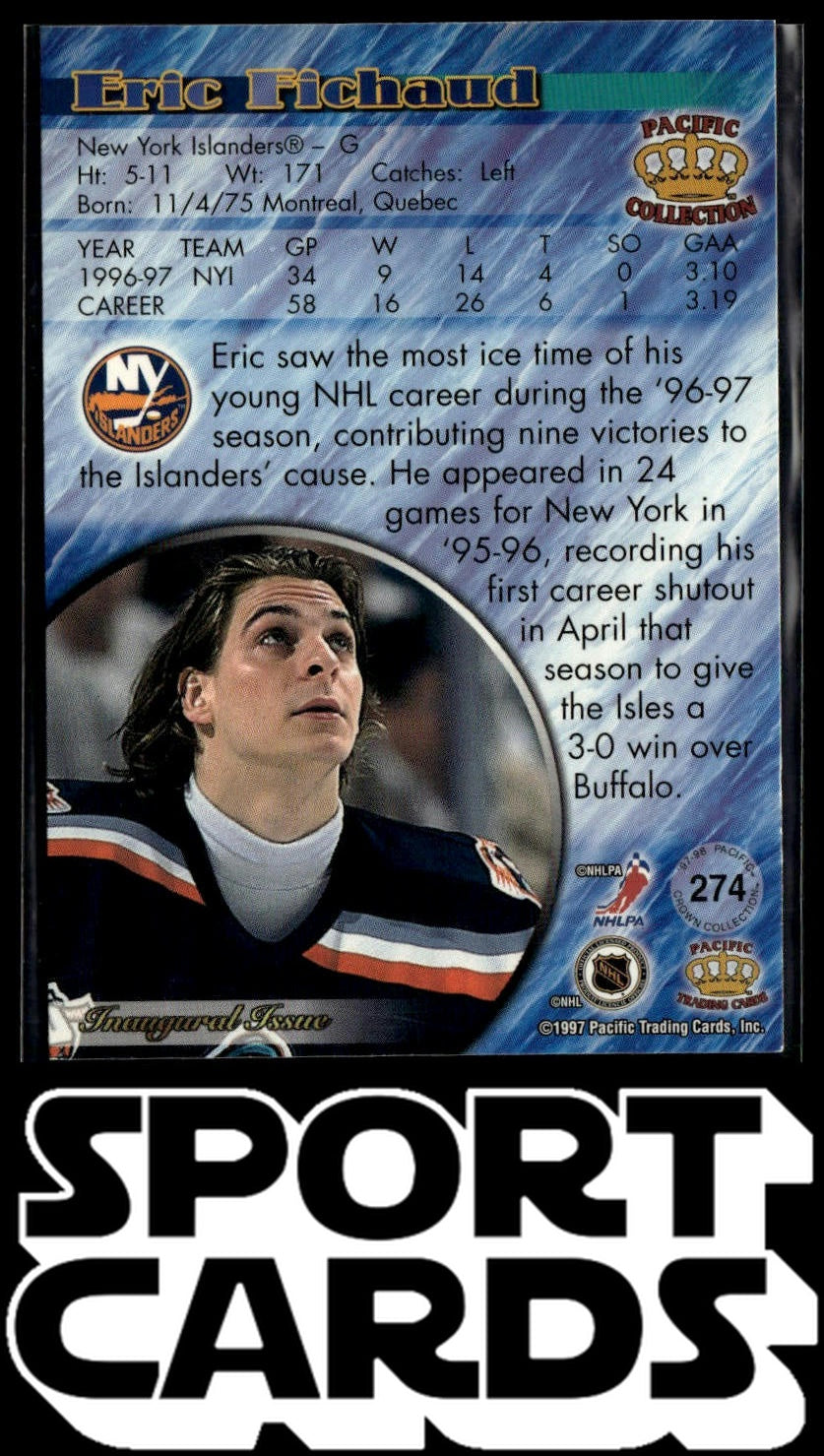 1997-98 Pacific Crown Collection #274 Eric Fichaud Silver SportCards.com