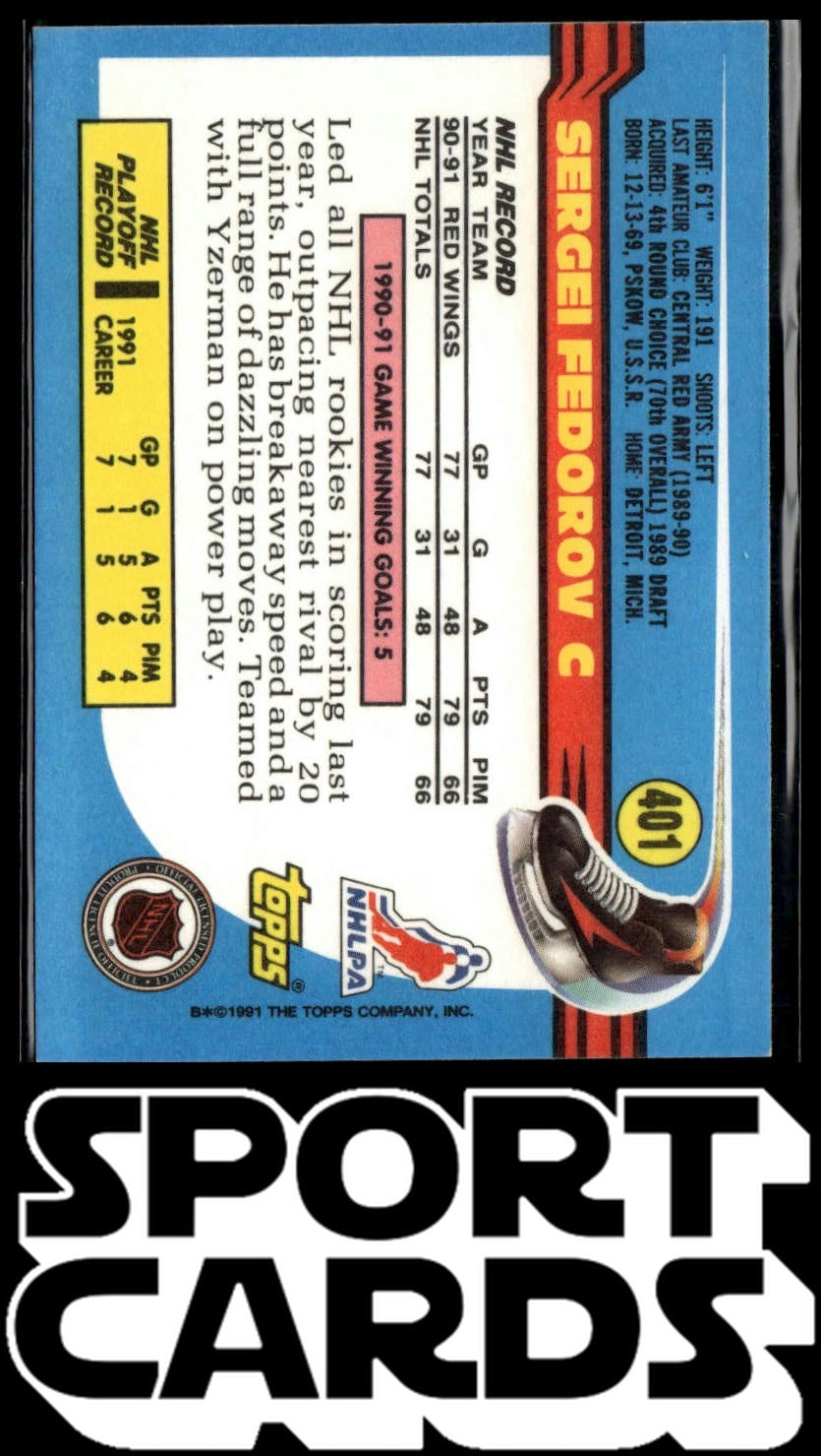 1991-92 Topps #401 Sergei Fedorov SportCards.com