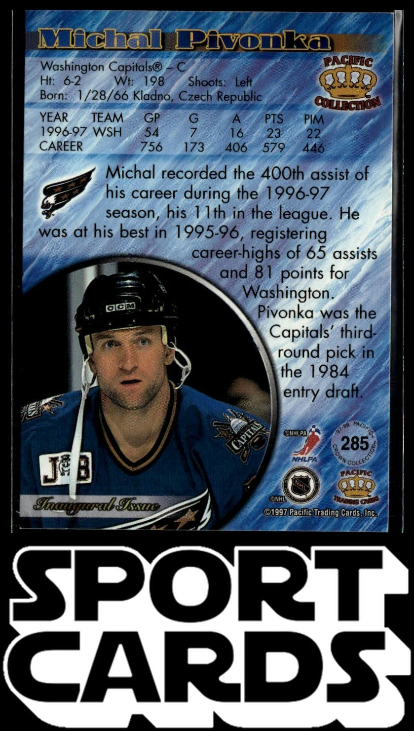 1997-98 Pacific Crown Collection #285 Michal Pivonka SportCards.com