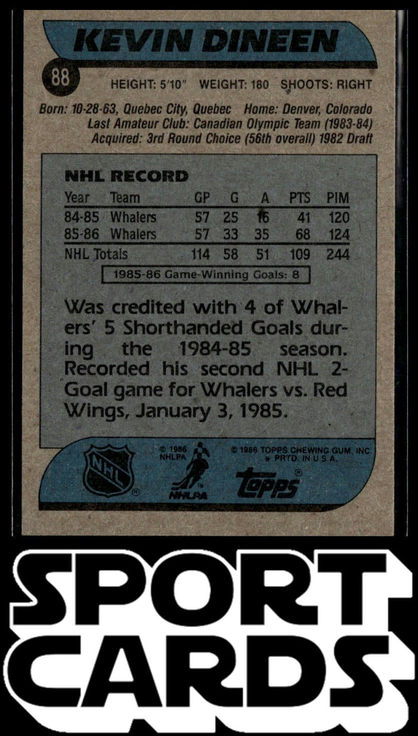 1986-87 Topps #88 Kevin Dineen SportCards.com