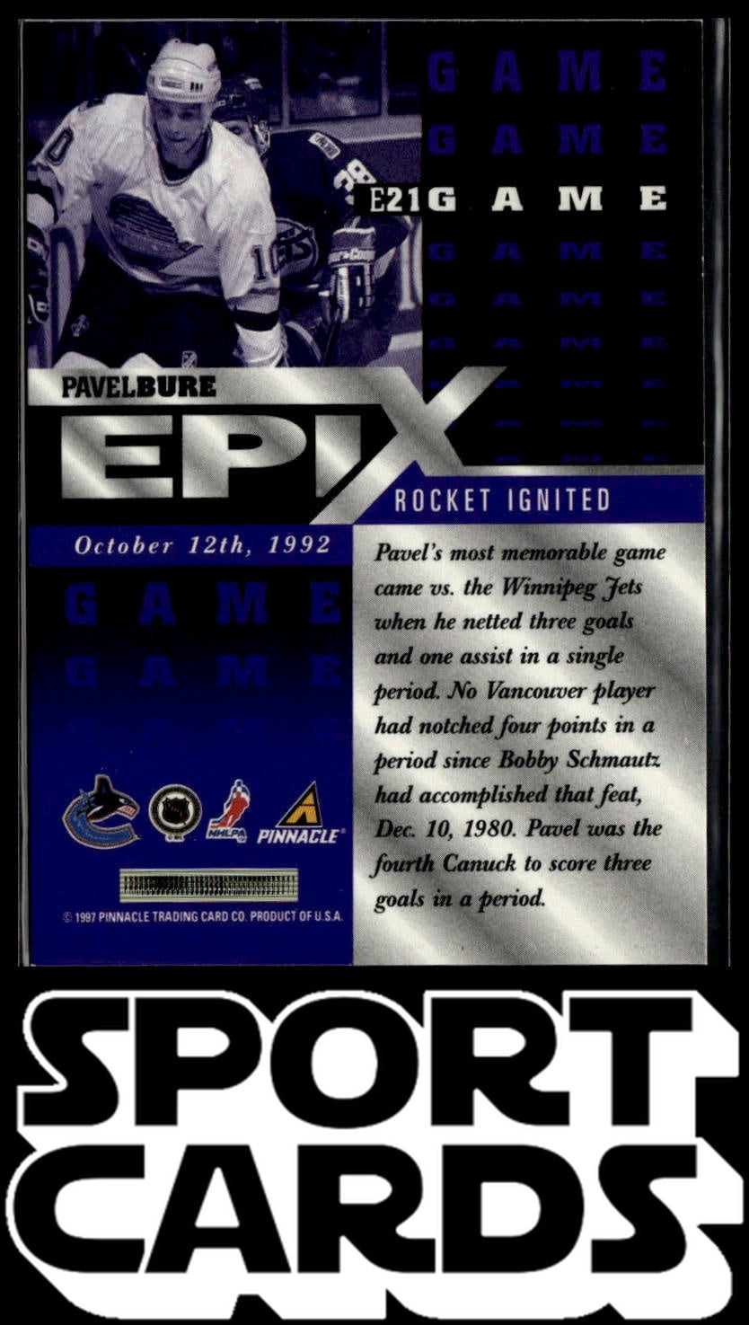 1997-98 Pinnacle #E21 Pavel Bure Epix Emerald SportCards.com