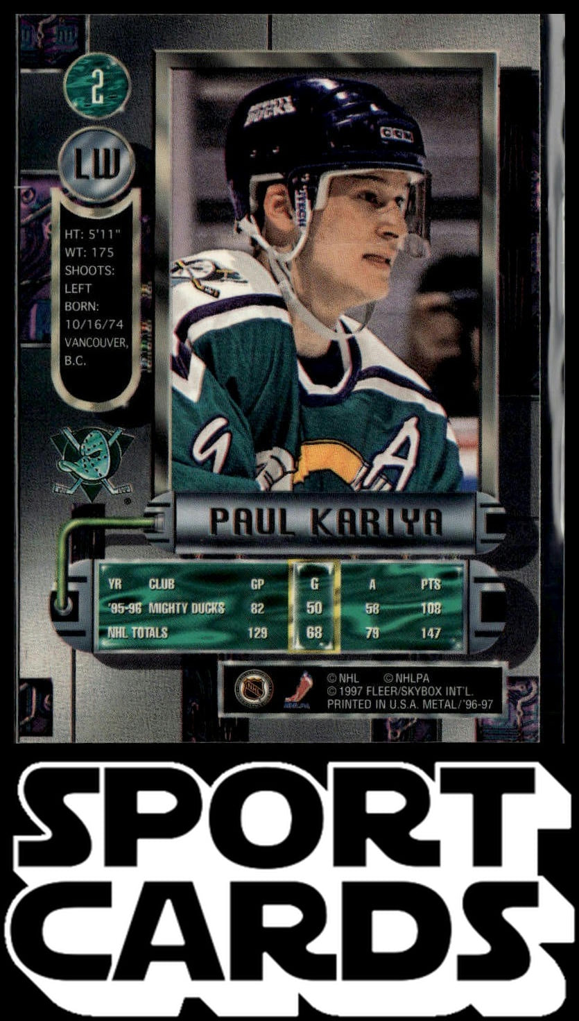 1996-97 Metal Universe #2 Paul Kariya SportCards.com