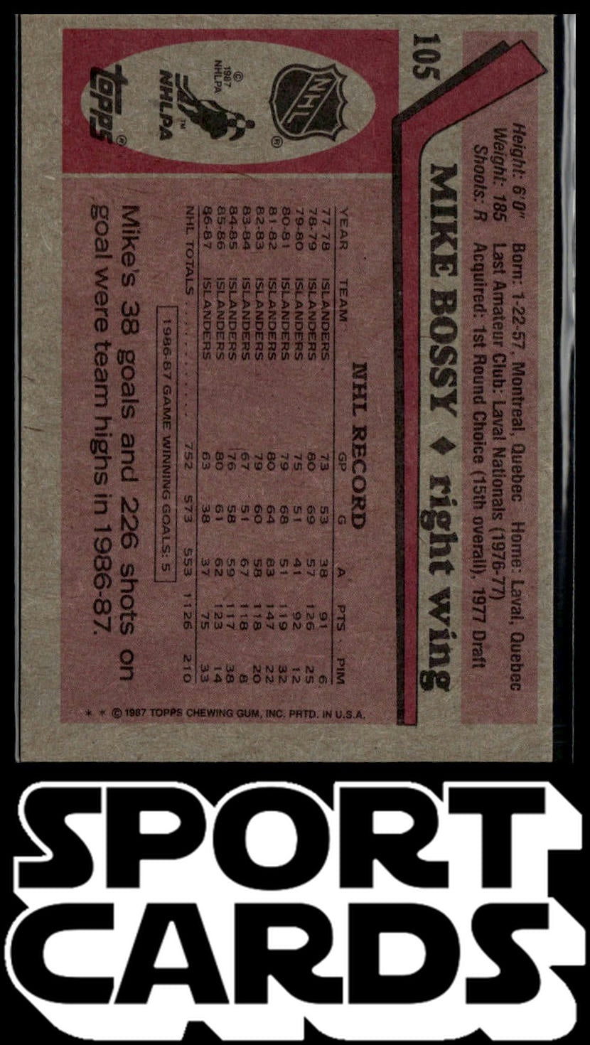 1987-88 Topps #105 Mike Bossy SportCards.com