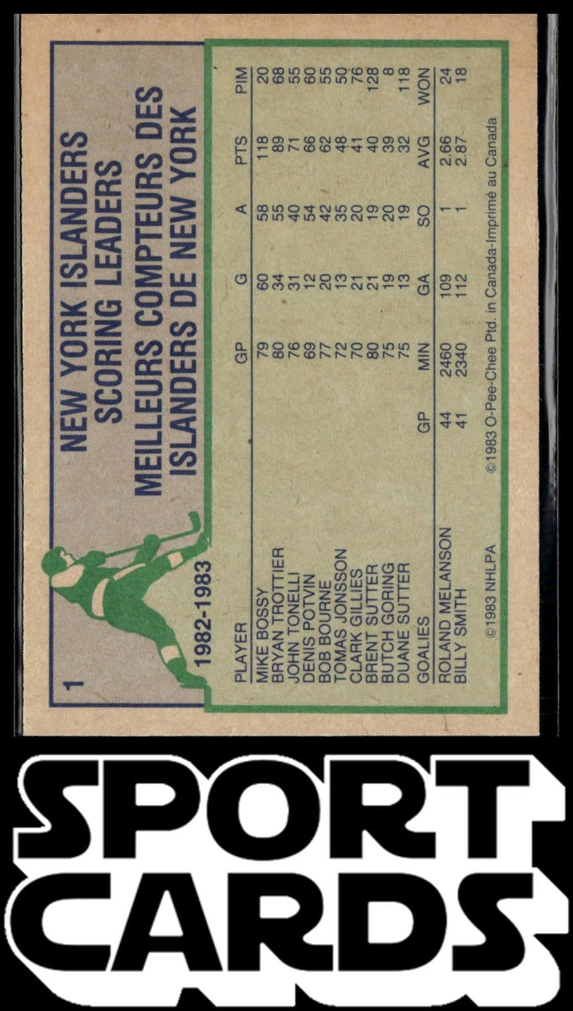 1983-84 O-Pee-Chee #1 Mike Bossy SportCards.com
