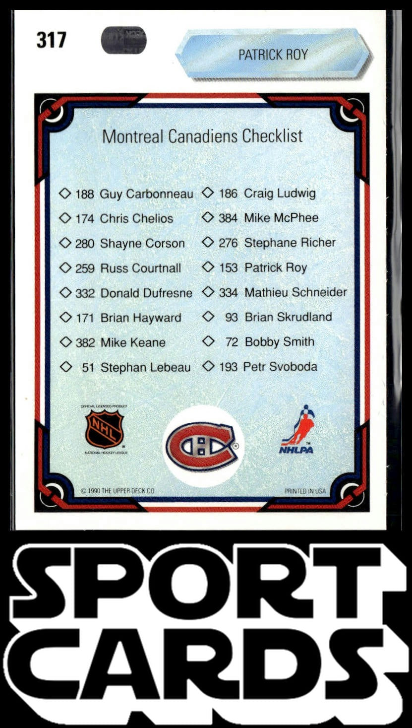 1990-91 Upper Deck #317 Patrick Roy SportCards.com