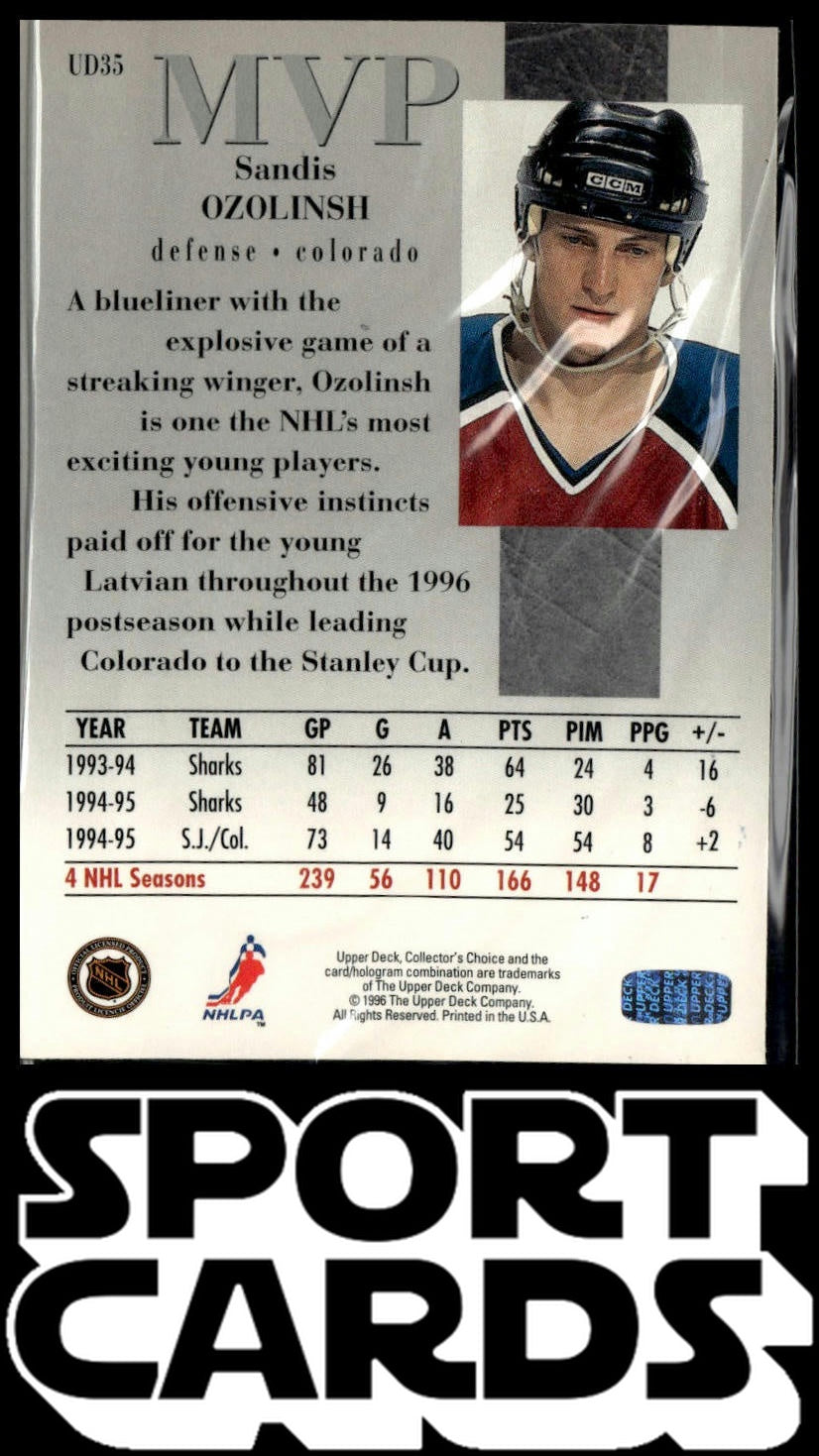 1996-97 Collector's Choice #UD35 Sandis Ozolinsh Upper Deck MVP