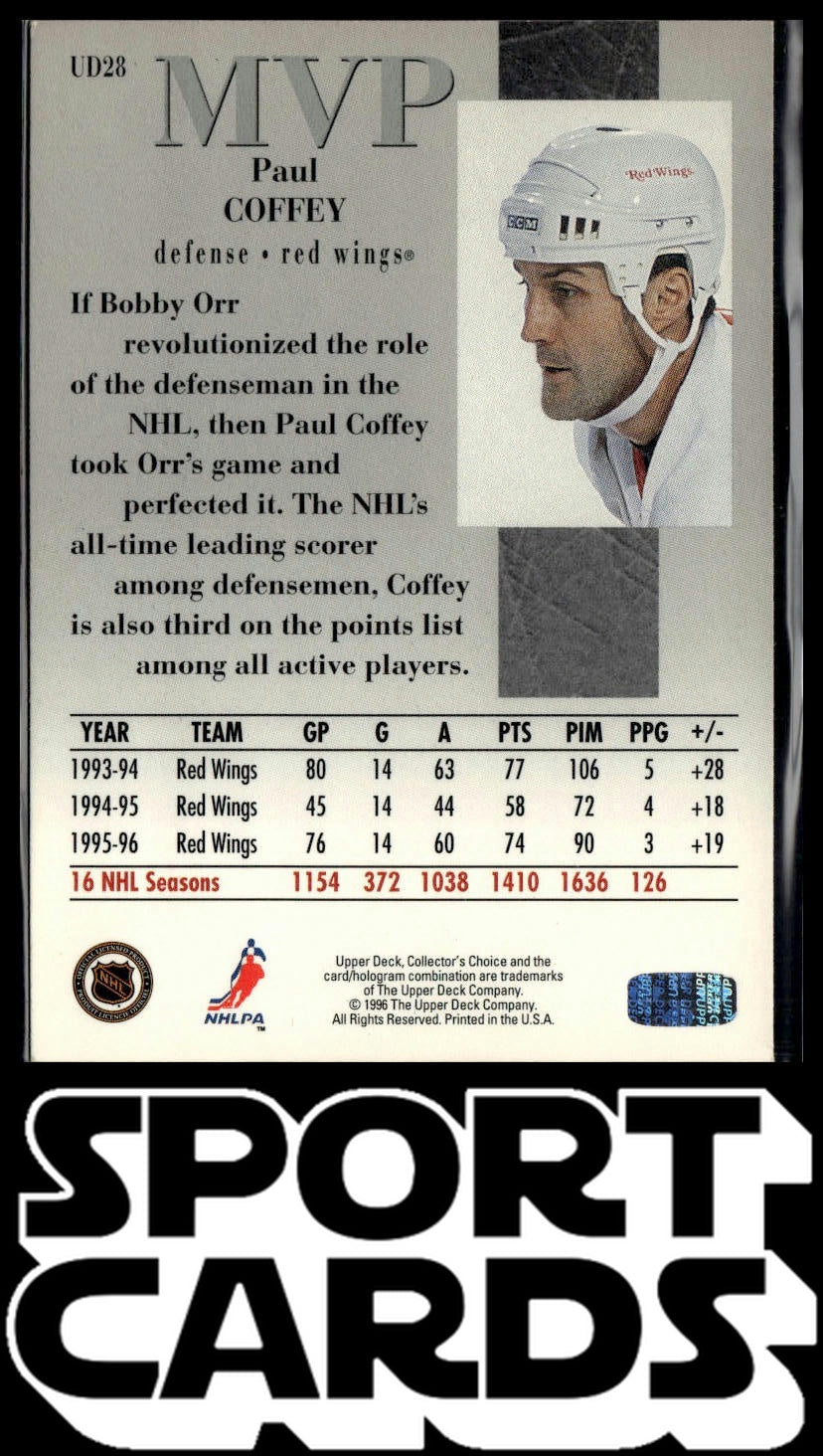 1996-97 Collector's Choice #UD28 Paul Coffey Upper Deck MVP SportCards.com