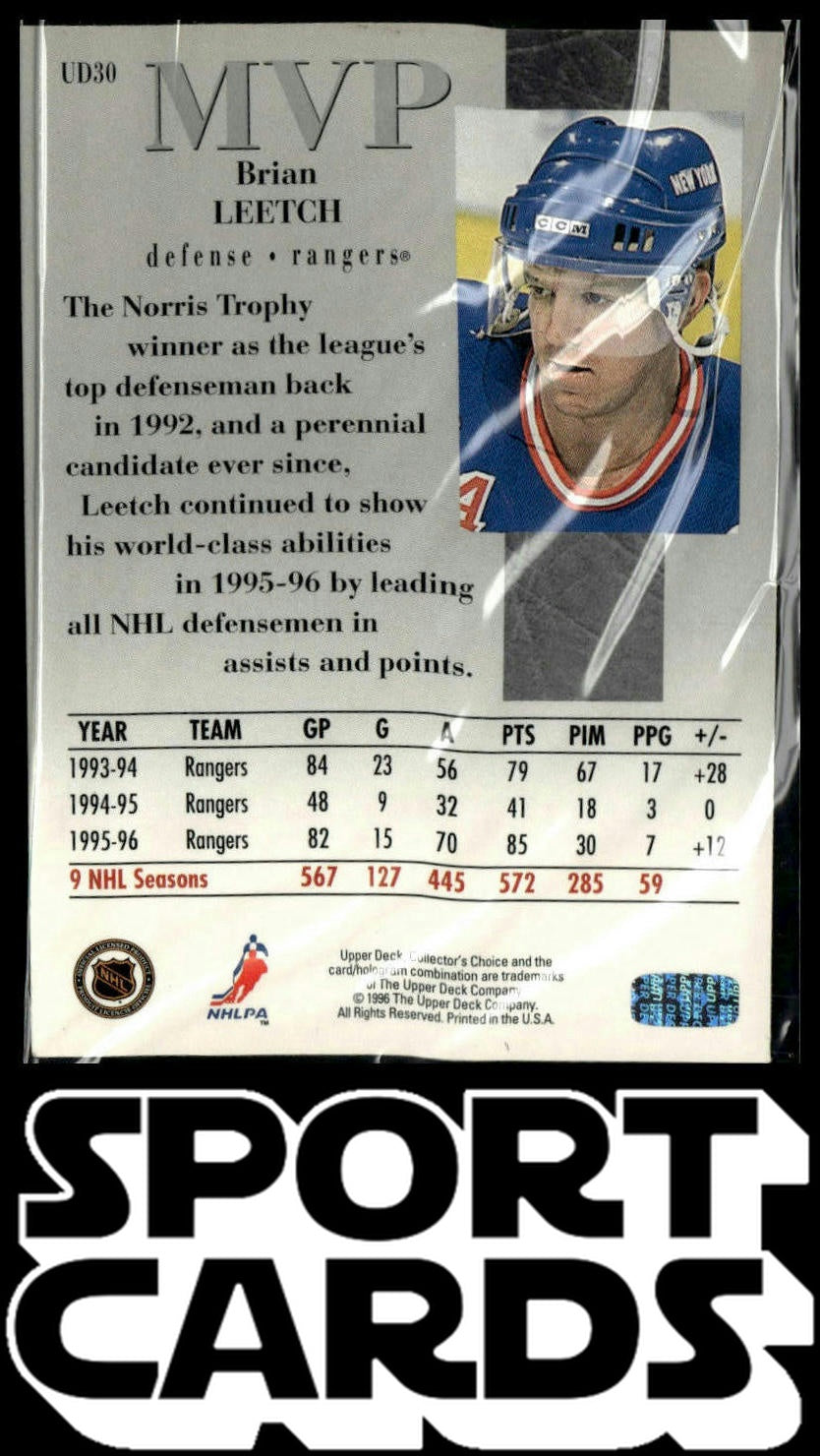 1996-97 Collector's Choice #UD30 Brian Leetch Upper Deck MVP SportCards.com