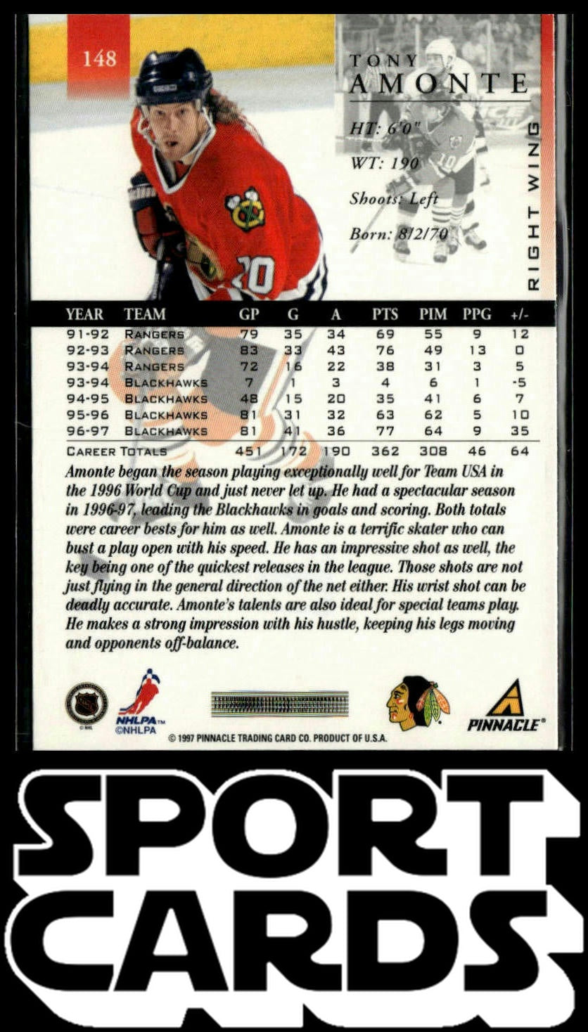 1997-98 Pinnacle #148 Tony Amonte SportCards.com