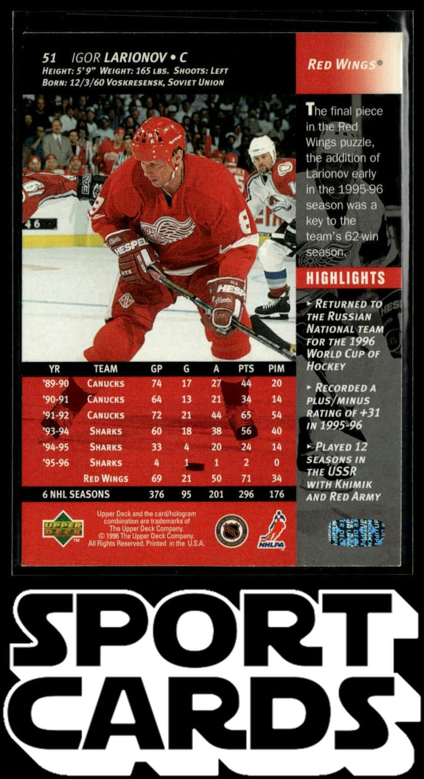 1996-97 Upper Deck #51 Igor Larionov SportCards.com
