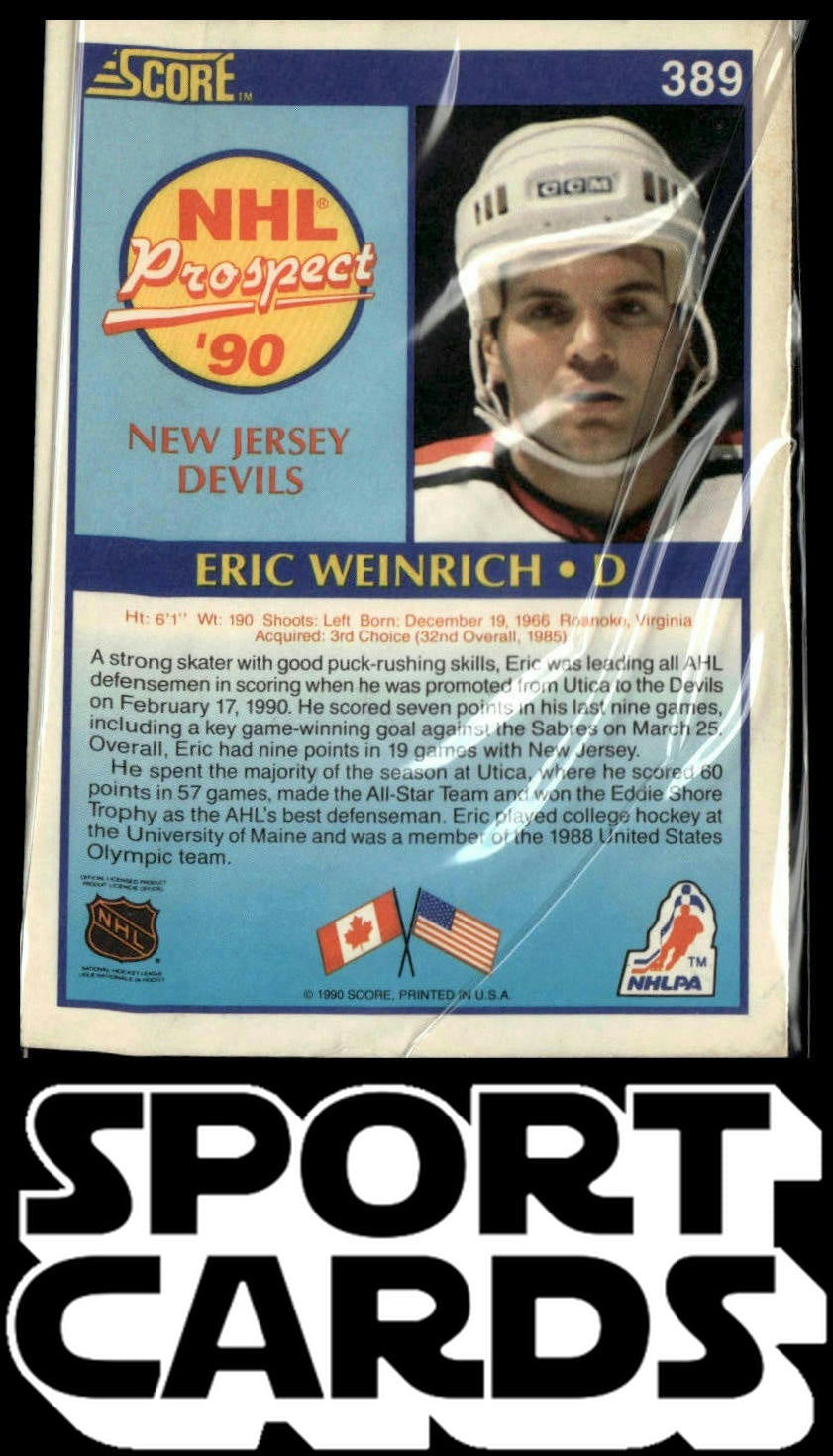 1990-91 Score Canadian #389 Eric Weinrich SportCards.com