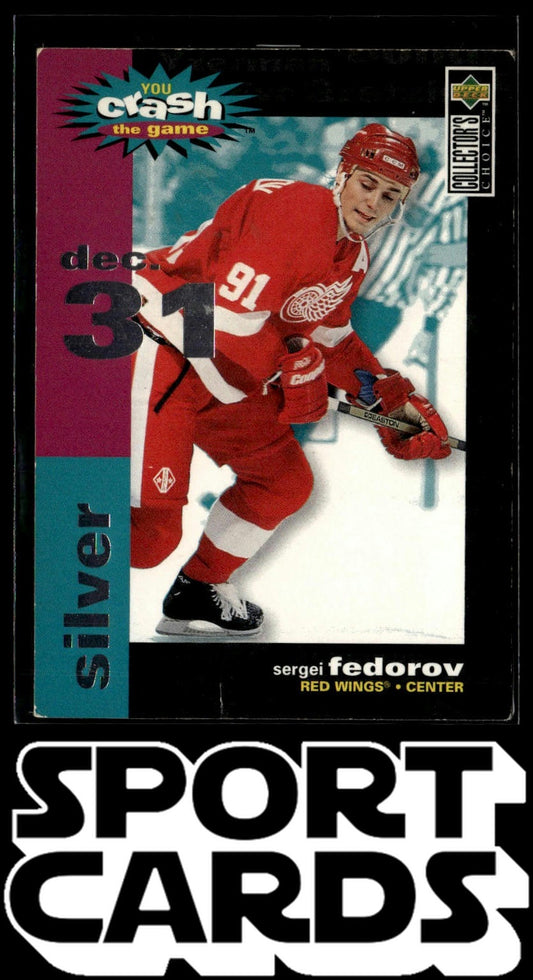 1995-96 Collector's Choice #C2b Sergei Fedorov Crash the Game Silver Dec 31st