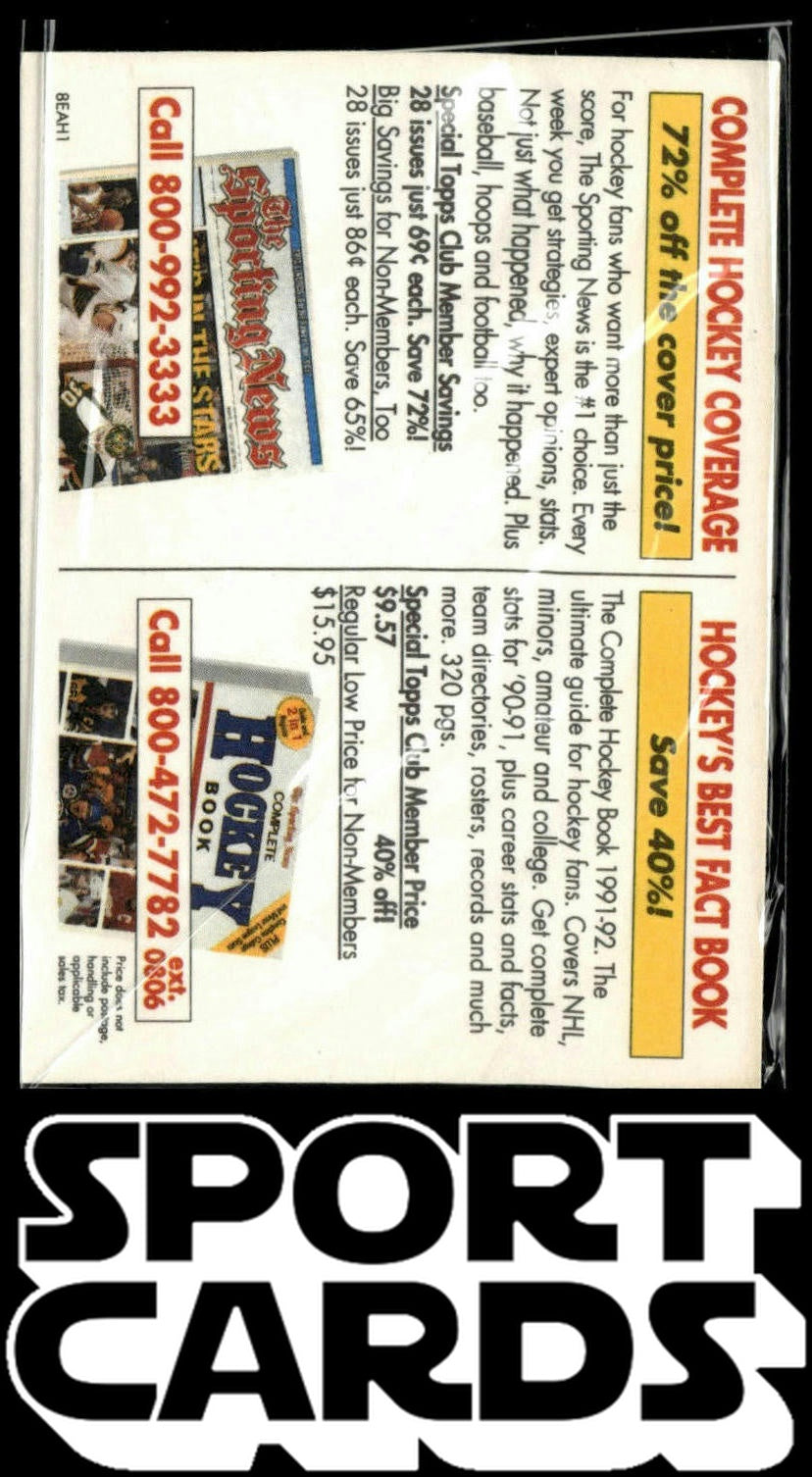 1991-92 Stadium Club #NNO The Sporting News / Complete Hockey Book