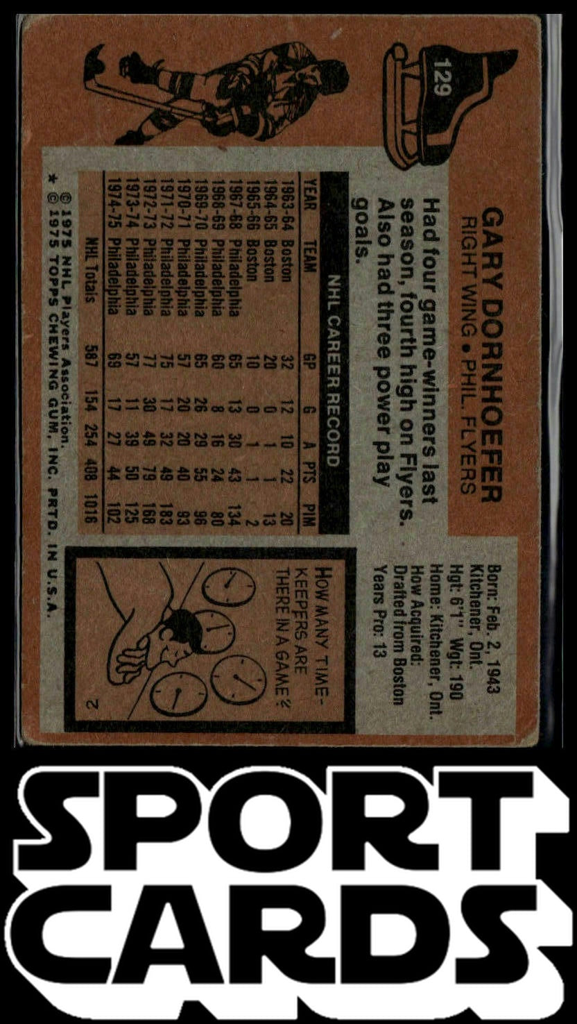 1975-76 Topps #129 Gary Dornhoefer SportCards.com