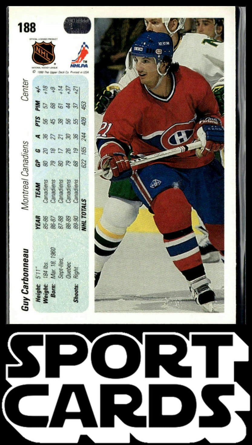 1990-91 Upper Deck #188 Guy Carbonneau SportCards.com