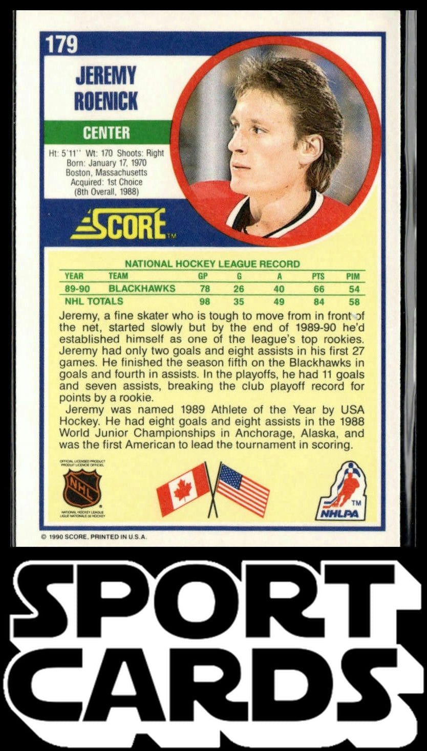1990-91 Score Canadian #179 Jeremy Roenick SportCards.com
