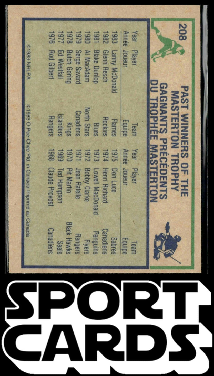1983-84 O-Pee-Chee #208 Lanny McDonald SportCards.com