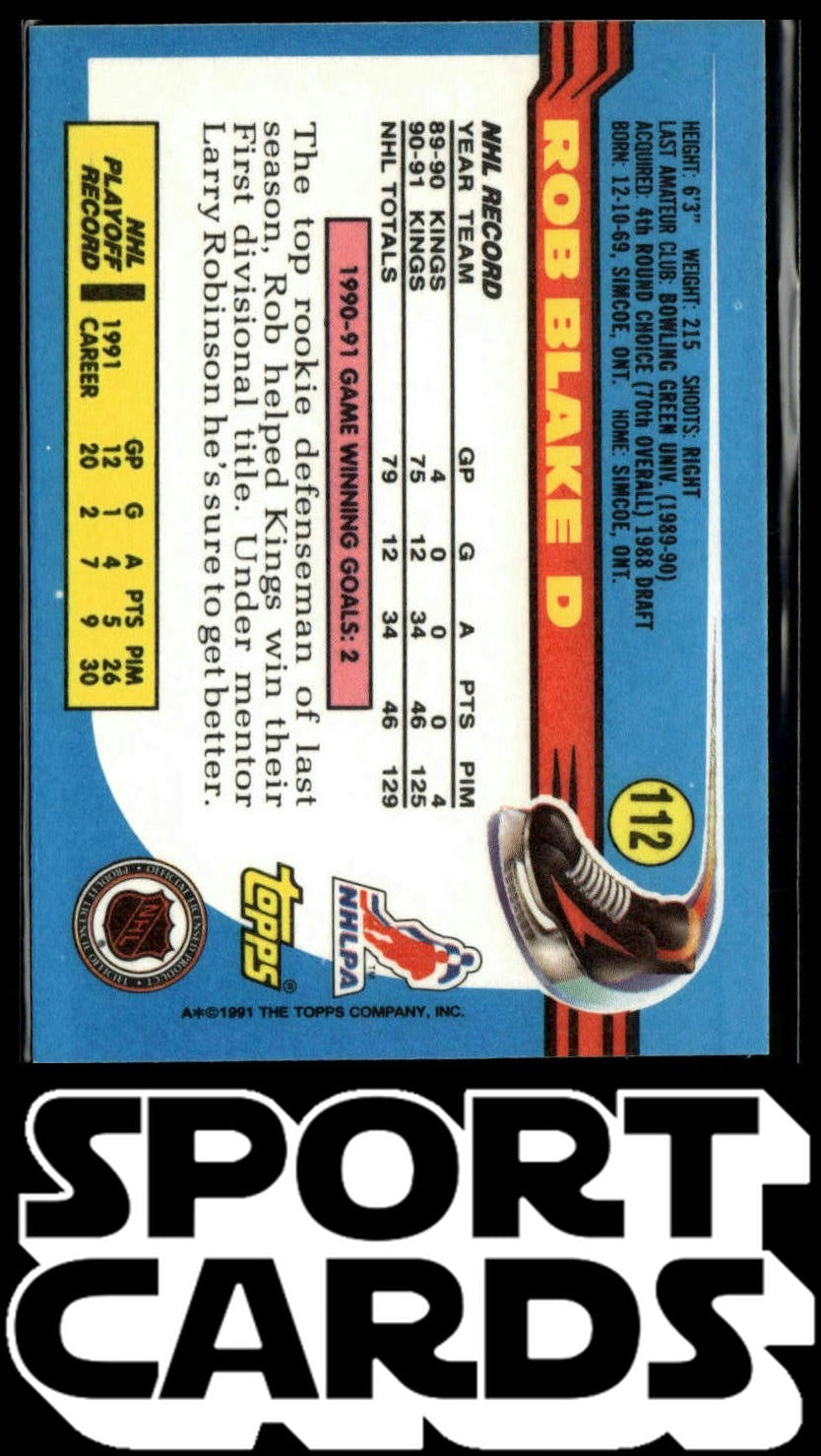 1991-92 Topps #112 Rob Blake SportCards.com