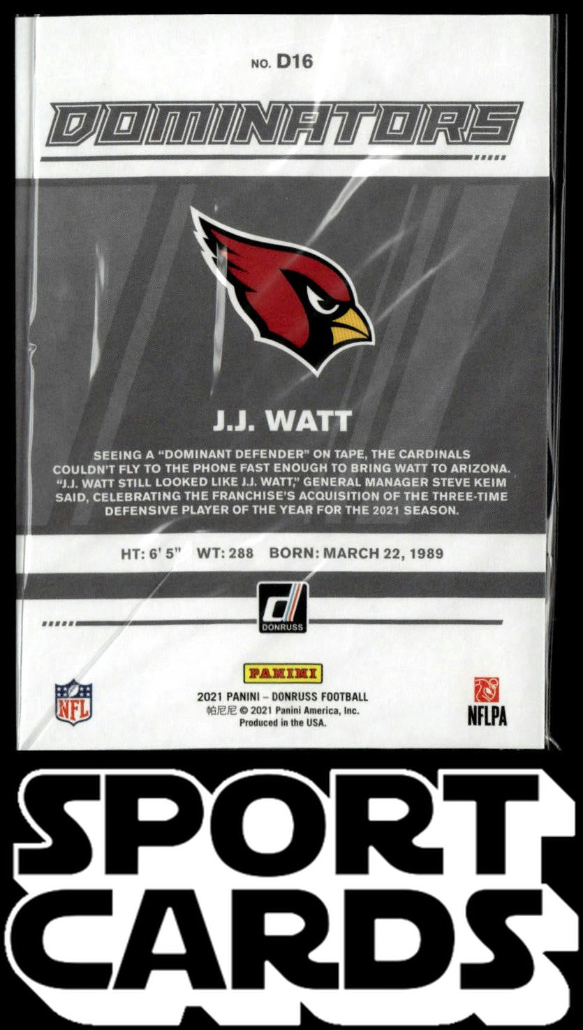 2021 Donruss #D16 J.J. Watt Dominators SportCards.com