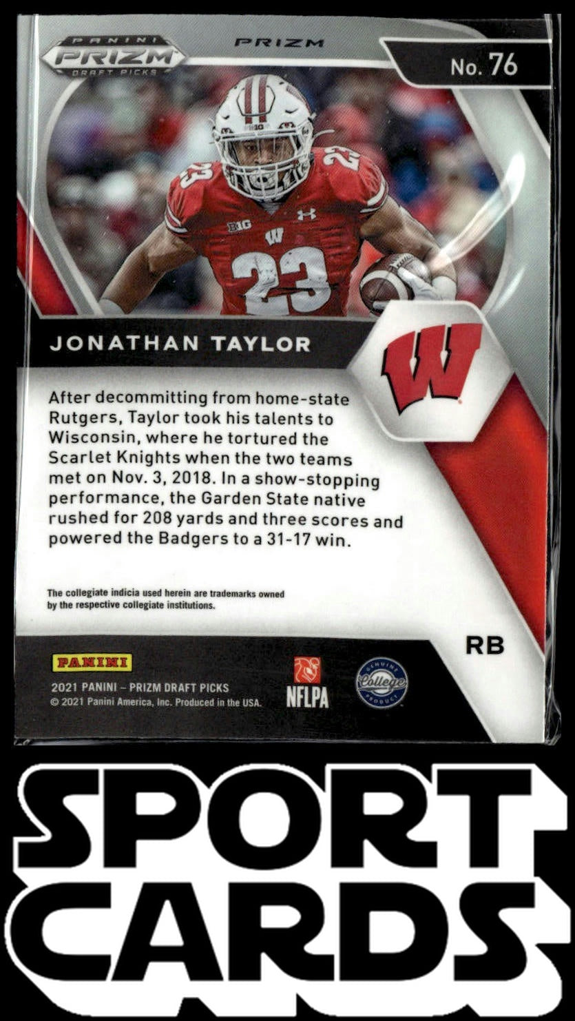 2021 Panini Prizm Draft Picks #76 Jonathan Taylor Red White & Blue