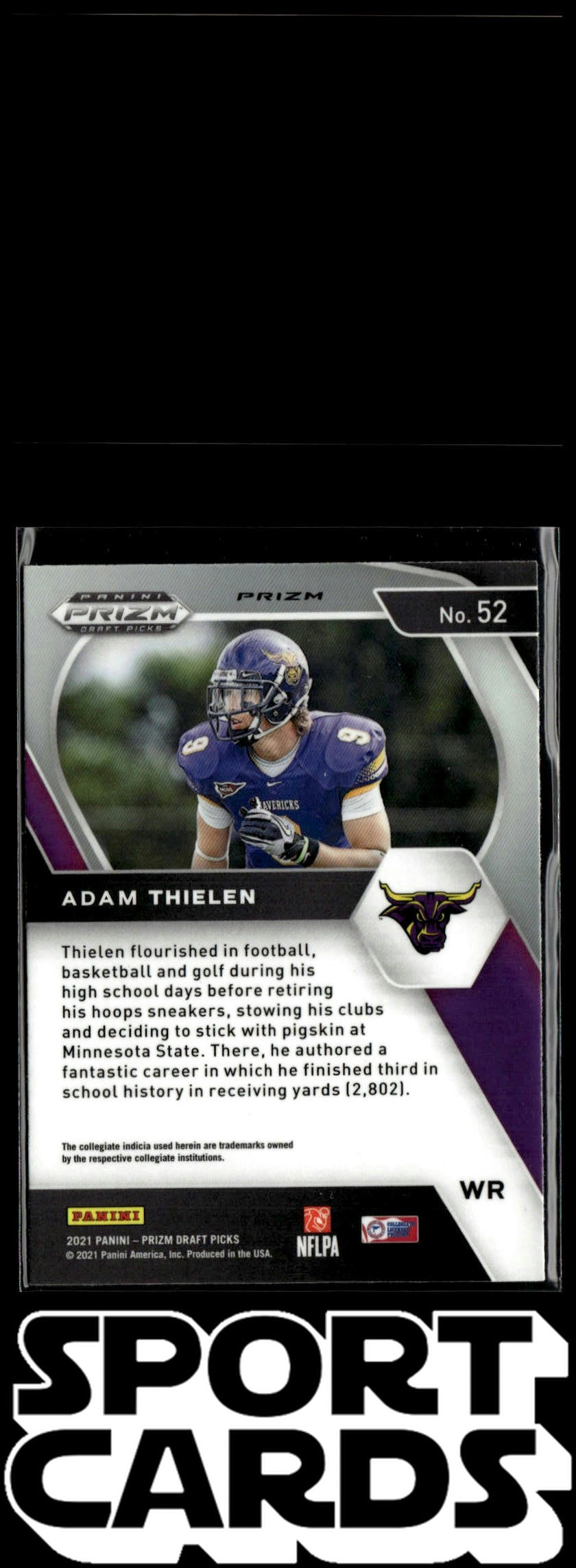 2021 Panini Prizm Draft Picks #52 Adam Thielen Red White & Blue