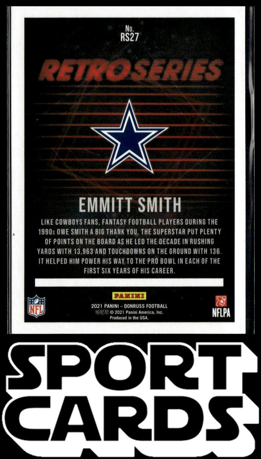 2021 Donruss #RS27 Emmitt Smith Retro Series SportCards.com
