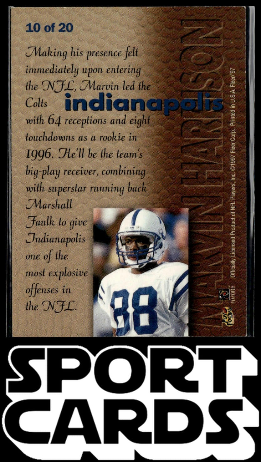 1997 Fleer #10 Marvin Harrison Rookie Sensations SportCards.com
