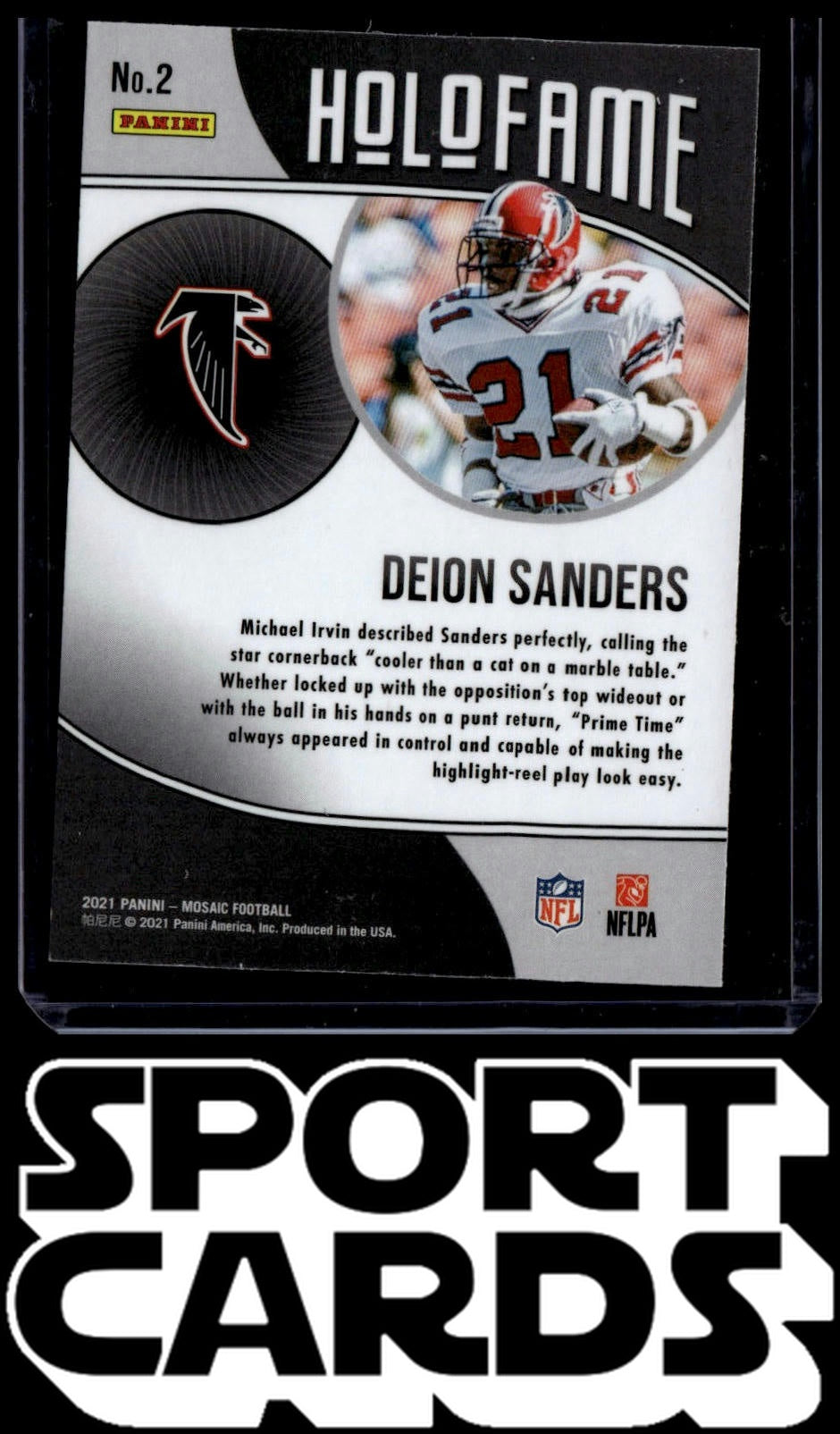 2021 Panini Mosaic #2 Deion Sanders HoloFame SportCards.com