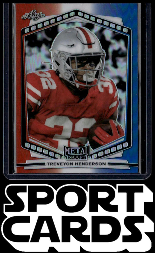 2022 Leaf Draft #B-TH1 TreVeyon Henderson Metal Wave Red White & Blue