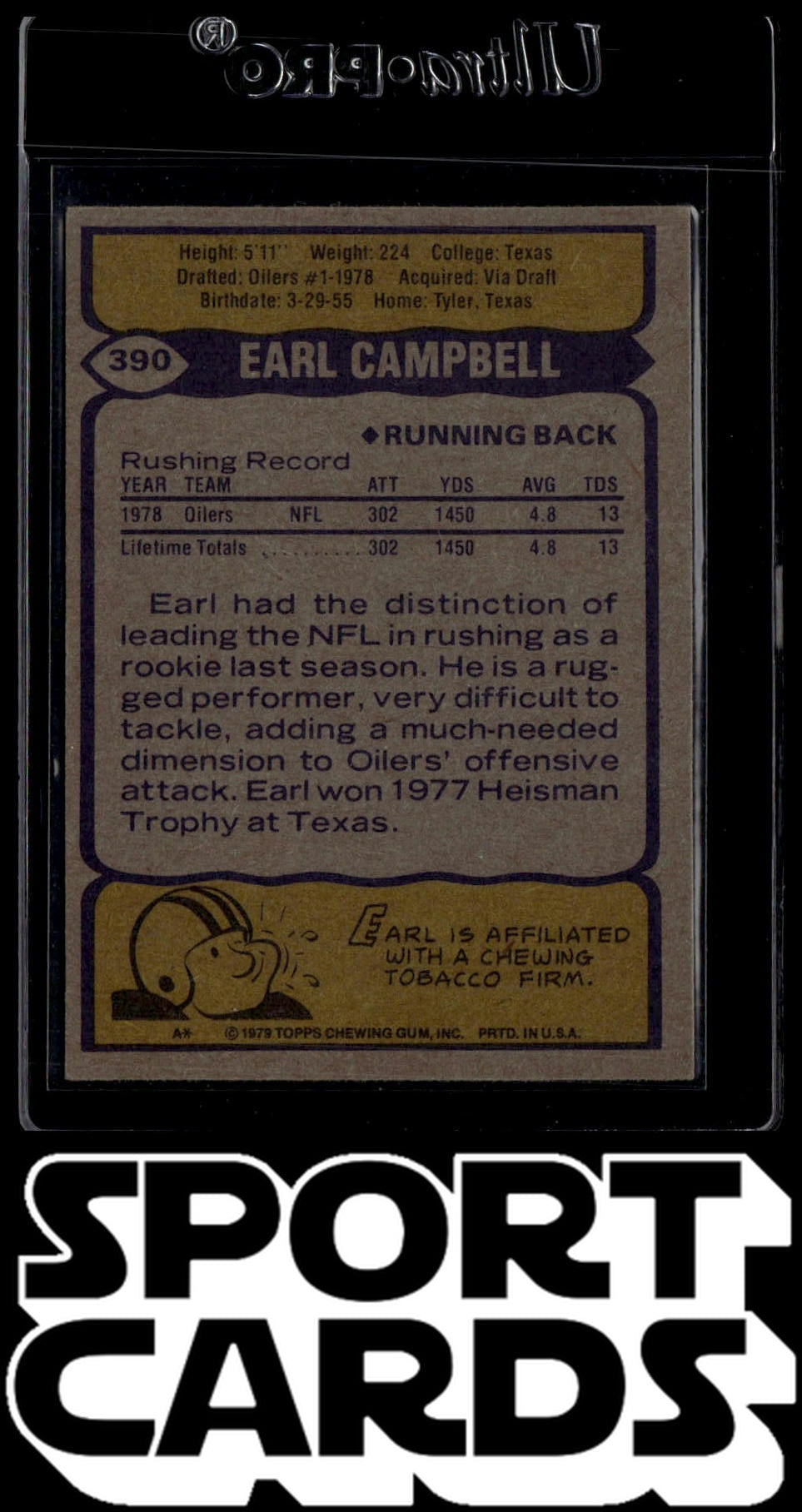 1979 Topps #390 Earl Campbell SportCards.com