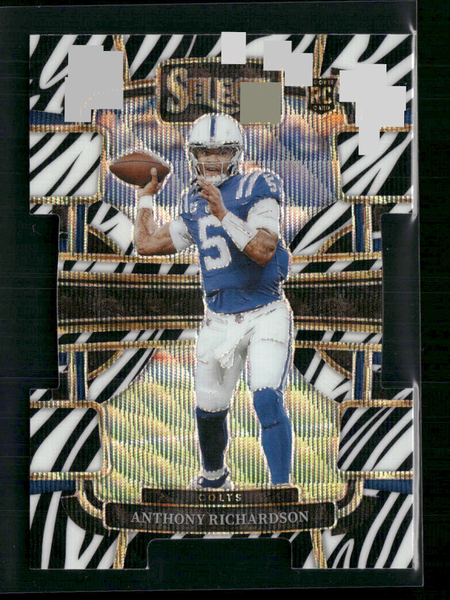 Anthony Richardson 2023 Panini Select #43 Zebra Prizms Die Cuts - Sport Cards