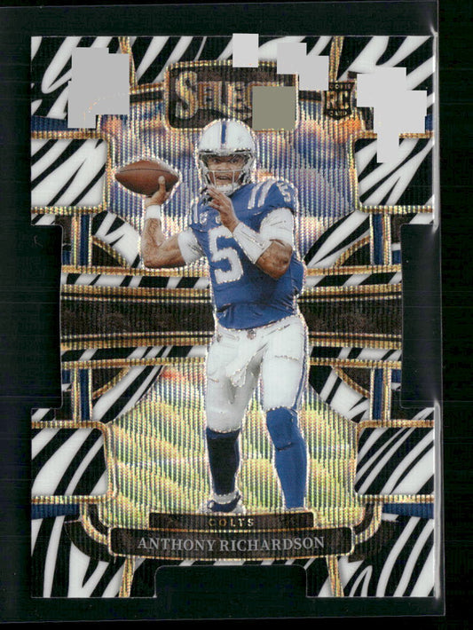 Anthony Richardson 2023 Panini Select #43 Zebra Prizms Die Cuts - Sport Cards