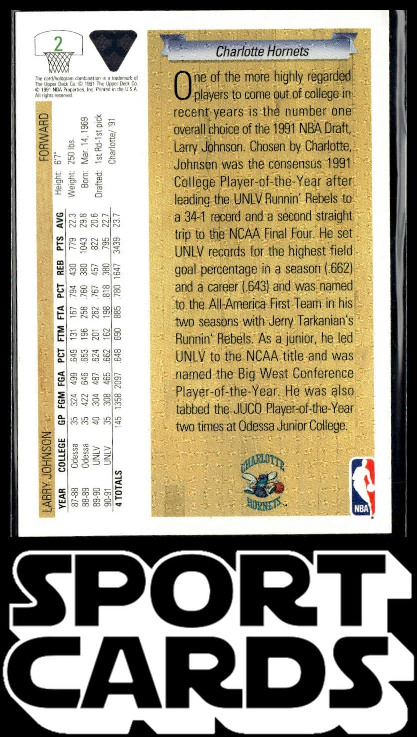 1991-92 Upper Deck #2 Larry Johnson SportCards.com