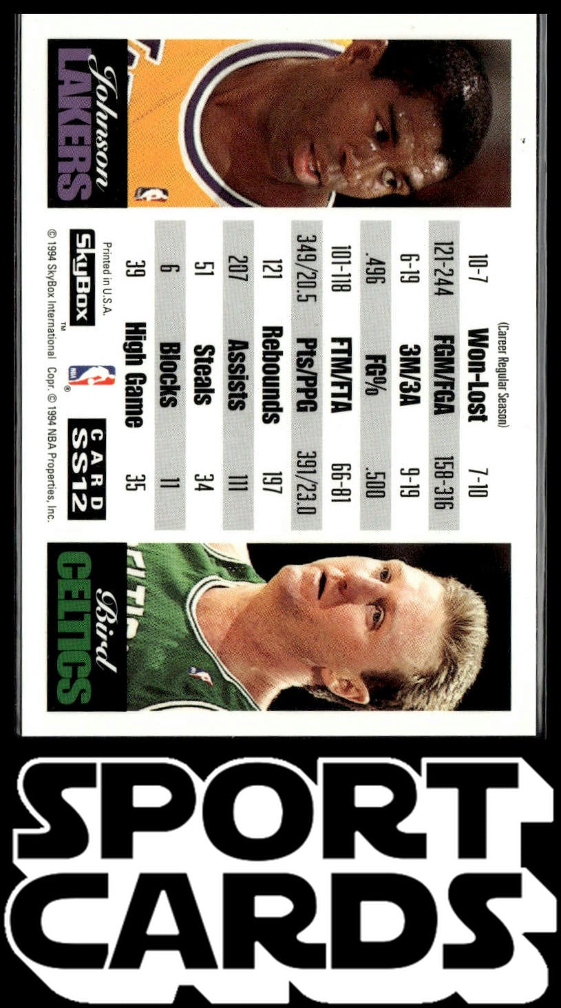 1993-94 SkyBox Premium #SS12 Magic Johnson / Larry Bird Showdown Series
